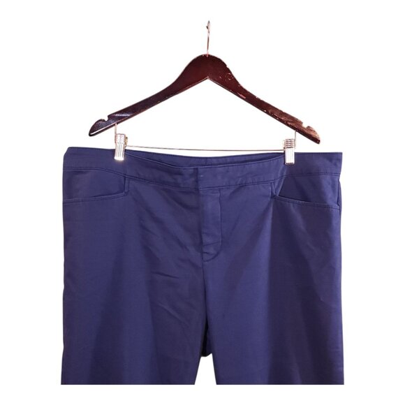 Chaps Navy Blue Straight Leg Cropped Chino Pants Business Casual Women's 18W - Picture 5 of 8